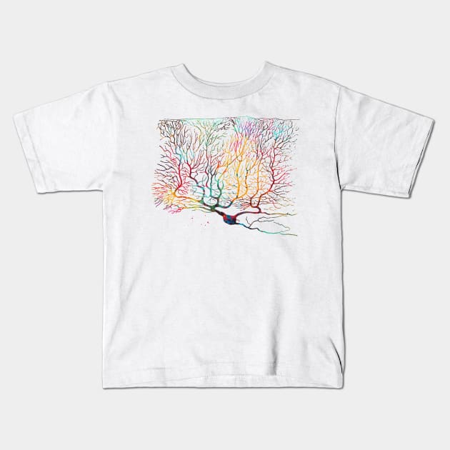 Purkinje Neuron Kids T-Shirt by erzebeth